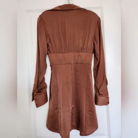 Urban Outfitters Brown Collar Corset Style Dress size X-small - Picture 2 of 6